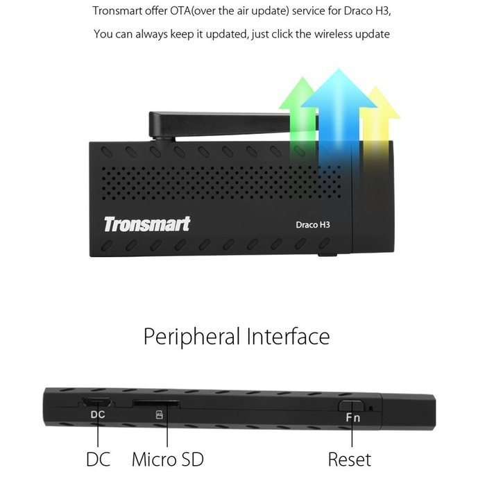 YCCTEAM Tronsmart H3 Quad-core Android 4.4 TV Dongle, DDR3 1GB Onboard Nand Flash 8GB, Support 4K, KODI 14.1,... N5