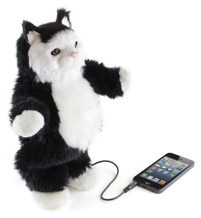 Thumbs up dancing cat speaker , toys Stands 12"Tall,Soft Toy Speaker compatible with PC, tablet , iPhone, iPod... N5
