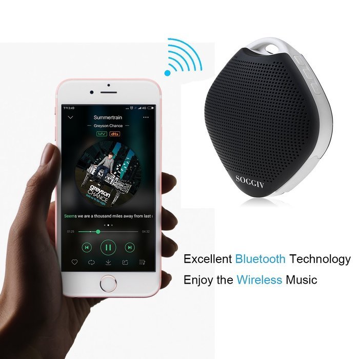 Small Portable Speaker, Soggiv Bluetooth Sport Mini Speaker with Built-in Mic, Support FM Radio and TF Card, Wireless... N4