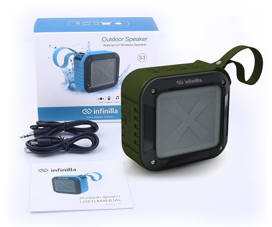 Infinilla IN-BS03 Waterproof Bluetooth Speaker, 4.1 Portable Outdoor and Shower Wireless Speakers/Super Bass/12... N13