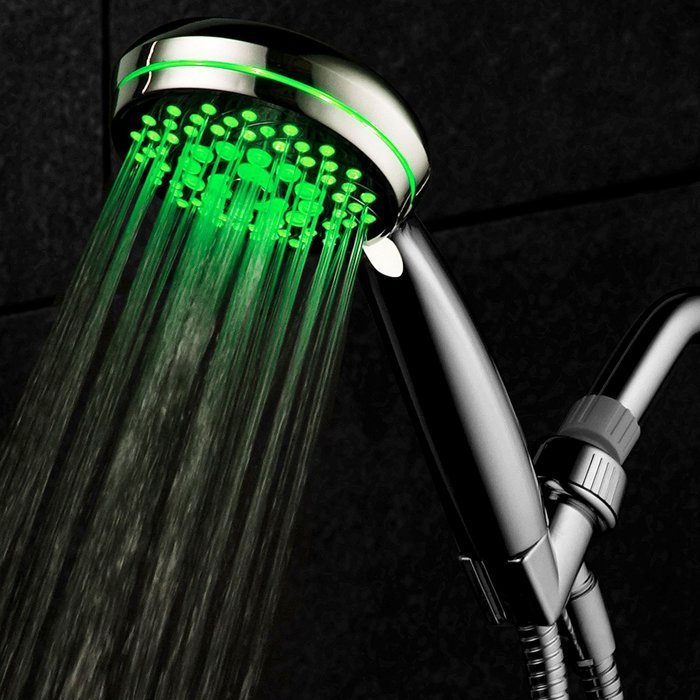 HotelSpa Ultra-Luxury 7-Setting 7 color LED Handheld Shower-Head with Bonus New Slimline Waterproof Bluetooth... N7