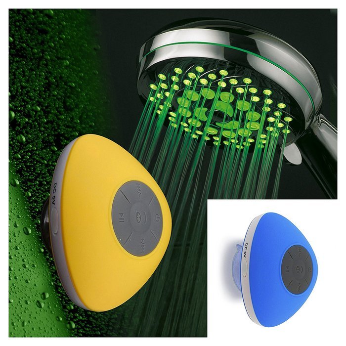 HotelSpa Ultra-Luxury 7-Setting 7 color LED Handheld Shower-Head with Bonus New Slimline Waterproof Bluetooth... N12