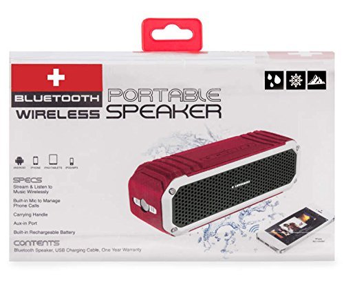 Lifeguard Red Waterproof Portable Bluetooth&reg; Wireless Speaker N6