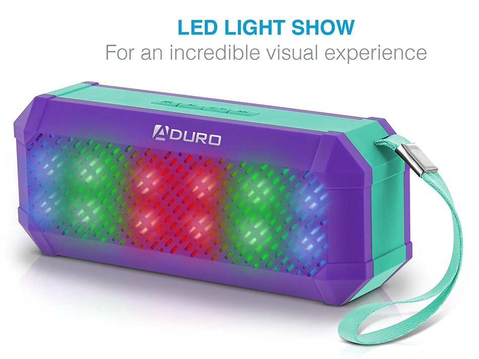 Aduro&reg; Amplify Sound Glow Wireless Portable Speaker w/ LED Light Show & Built-in FM Radio & Hands Free Calling... N3