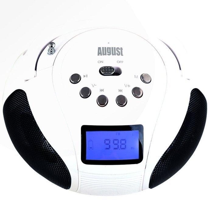 August SE20 &ndash; Mini Bluetooth MP3 Stereo System &ndash; Portable Radio with Powerful Bluetooth Speaker- FM Alarm Clock... N19