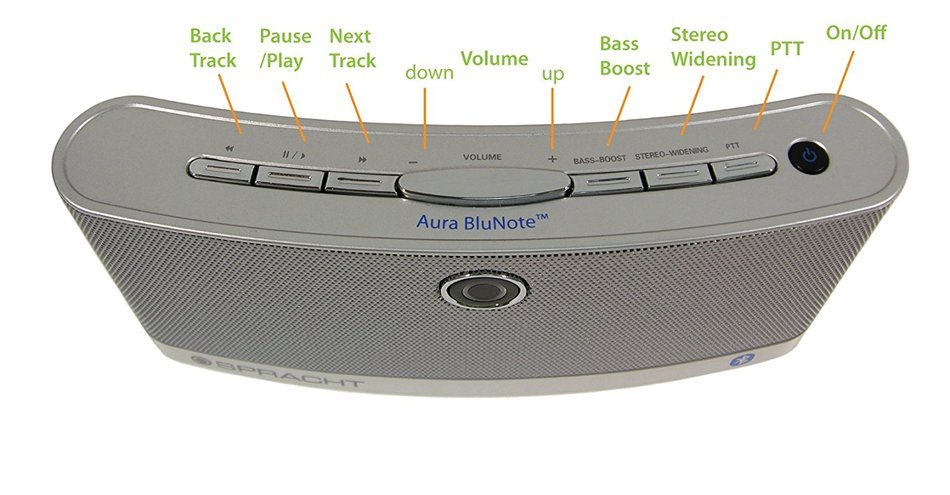 Spracht Aura BluNote Portable Wireless Speaker System with Bluetooth Connectivity N6