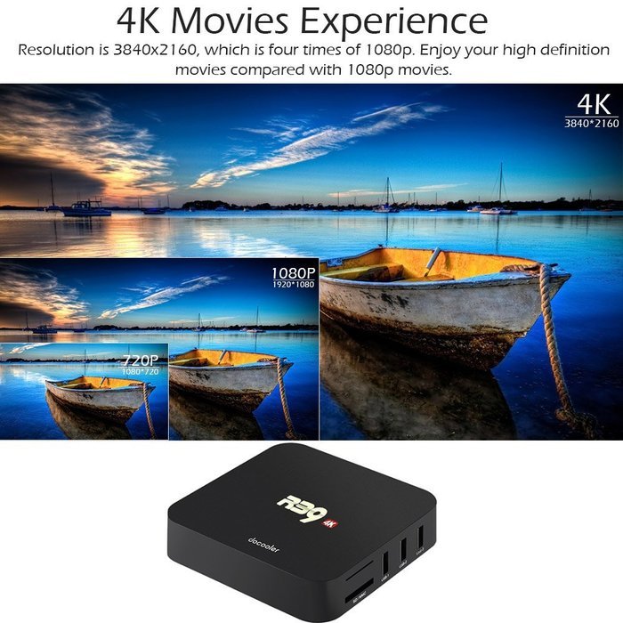 Docooler R39 Smart Android 5.1 TV Box RK3229 Quad Core KODI 16.1 XBMC UHD 4K 1G / 8G Mini PC WiFi H.265 DLNA AirPlay... N6