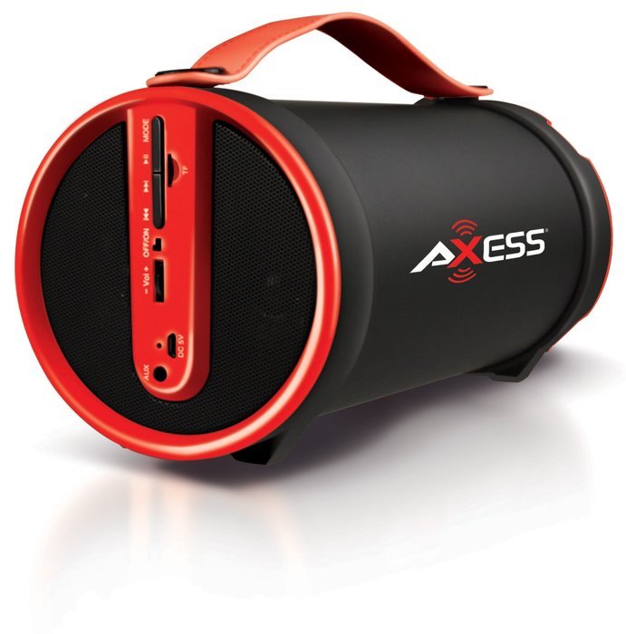 Axess SPBT1033-BR Portable Bluetooth Indoor/Outdoor 2.1 Hi-Fi Cylinder Loud Speaker with SD Card, AUX and FM Inputs... N5