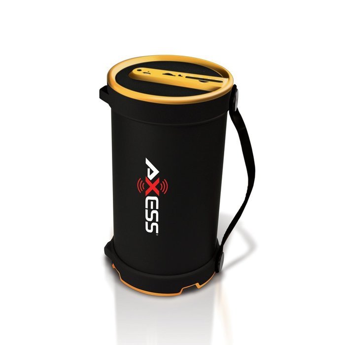 Axess SPBT1033-BR Portable Bluetooth Indoor/Outdoor 2.1 Hi-Fi Cylinder Loud Speaker with SD Card, AUX and FM Inputs... N12