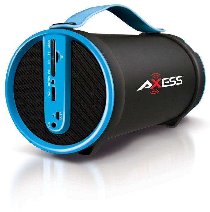 Axess SPBT1033-BR Portable Bluetooth Indoor/Outdoor 2.1 Hi-Fi Cylinder Loud Speaker with SD Card, AUX and FM Inputs... N13