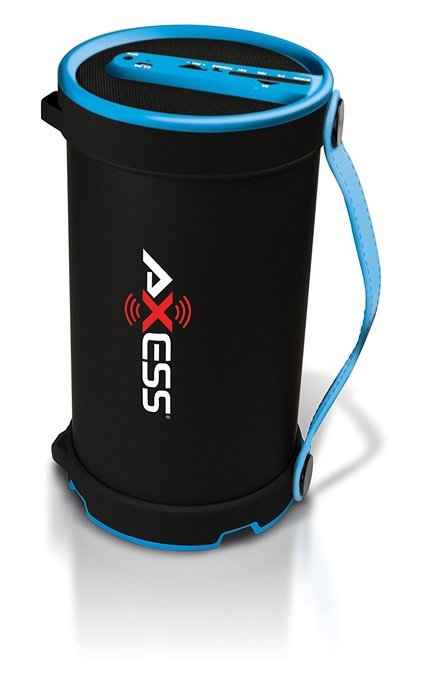 Axess SPBT1033-BR Portable Bluetooth Indoor/Outdoor 2.1 Hi-Fi Cylinder Loud Speaker with SD Card, AUX and FM Inputs... N14