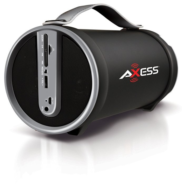 Axess SPBT1033-BR Portable Bluetooth Indoor/Outdoor 2.1 Hi-Fi Cylinder Loud Speaker with SD Card, AUX and FM Inputs... N17