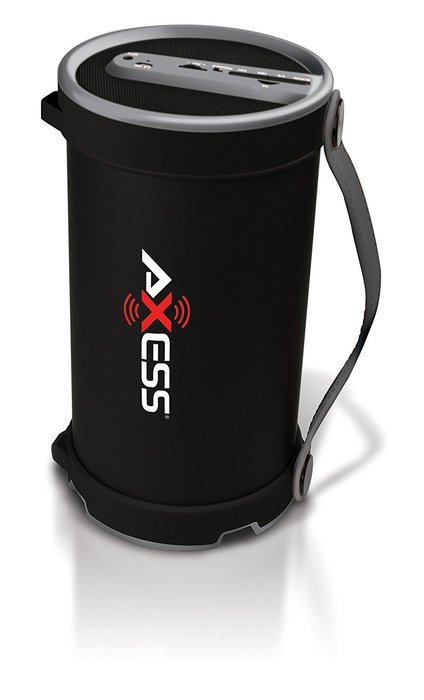 Axess SPBT1033-BR Portable Bluetooth Indoor/Outdoor 2.1 Hi-Fi Cylinder Loud Speaker with SD Card, AUX and FM Inputs... N18