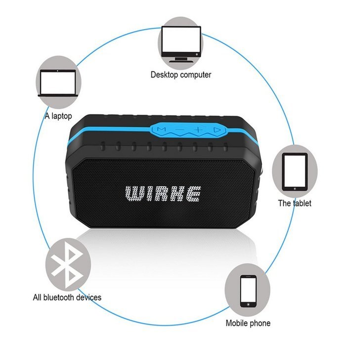 Wirke D3 Ultra Portable Wireless with Tf Card Reading Function Bluetooth Speaker ,Louder Volume , More Bass, Waterproof... N7