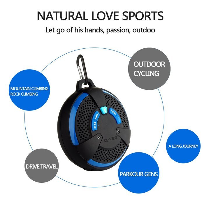 Q-YEE HD Water Resistant Bluetooth Speaker Mini Portable Wireless Speakerphone with Built-in Mic for Hands-free... N8