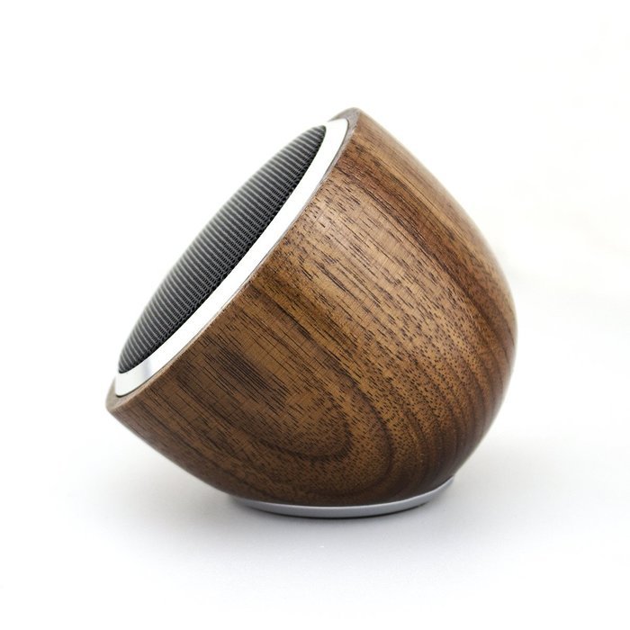 REALVOX Pinecone Solid Wood Portable Bluetooth Speaker, Dark Walnut Wood N3