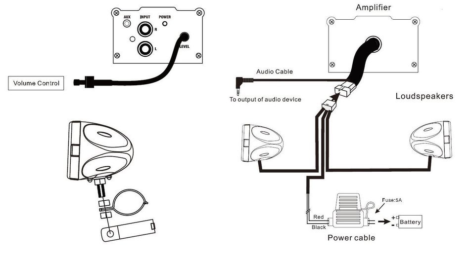 BOSS AUDIO MC420B Chrome 600 watt Motorcycle/ATV Sound System with Bluetooth Audio Streaming, One Pair of 3 inch... N18