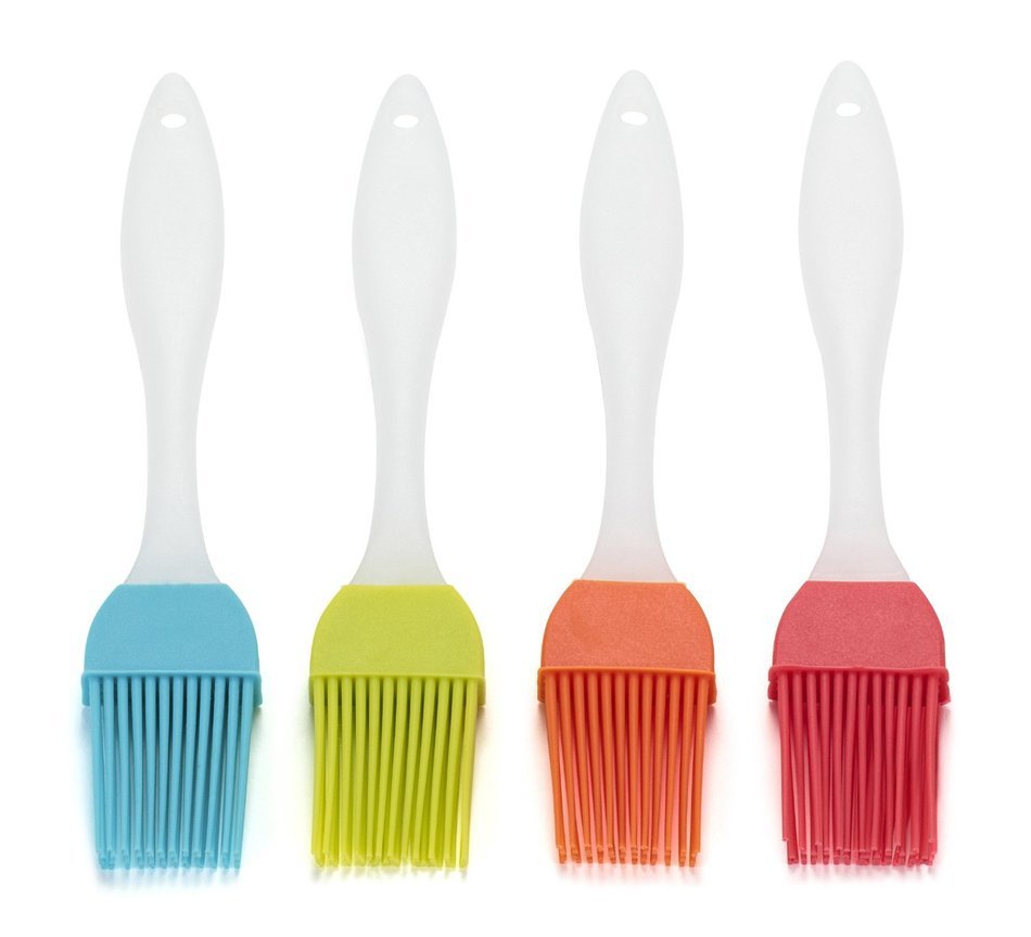 Silicone Basting, BBQ, & Pastry Brush Set of 4 Kitchen Utensils, Dishwasher Safe, Heat Resistant