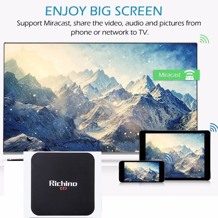 2016 NEWEST Richino Q1 Pro Android 4.4 KODI 16.0 4K OTT TV BOX RK3229 Quad core 1GB/8GB,3D,64 bit Full Loaded... N2