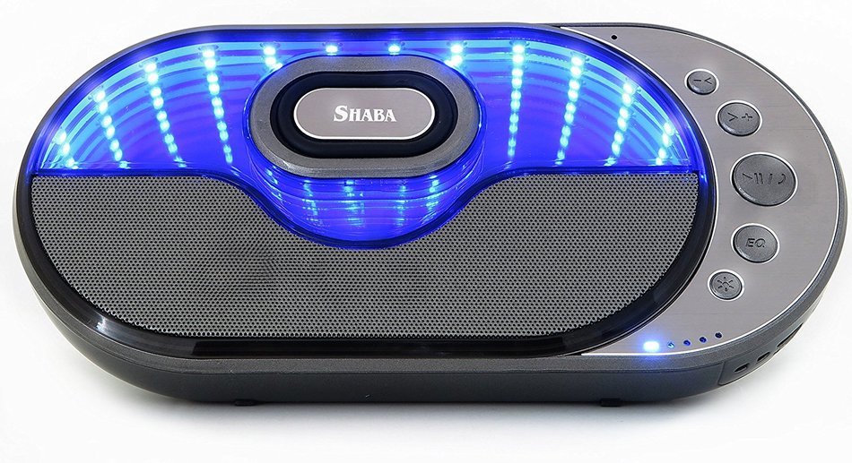 SHABA Infinity Light Bluetooth Stereo Speaker with Infinity 3D Light Effects, 10W Output Power, Power Bank, Equalizer...