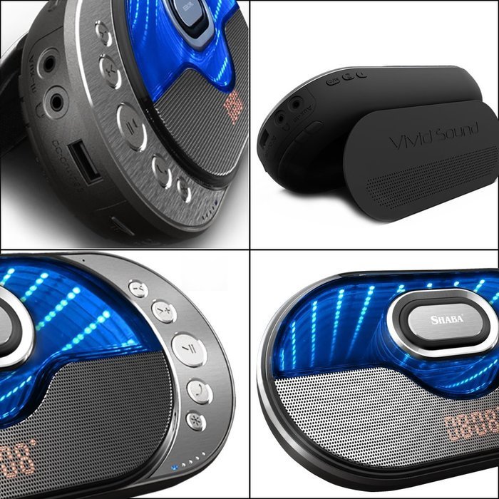 SHABA Infinity Light Bluetooth Stereo Speaker with Infinity 3D Light Effects, 10W Output Power, Power Bank, Equalizer... N8