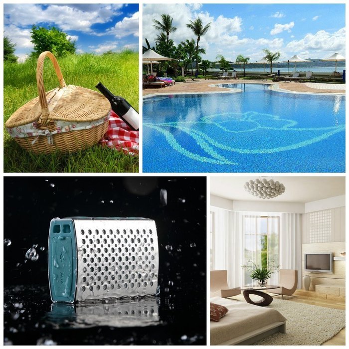 COMISO Water-proof Portable Bluetooth Wireless Aluminum Speaker with 5W Drivers Enhanced Bass, Silver N5