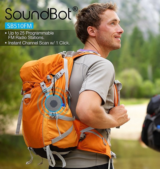SoundBot SB510FM FM RADIO Water Resistant Bluetooth Wireless Shower Speaker with Built-in Mic, Detachable Suction... N7