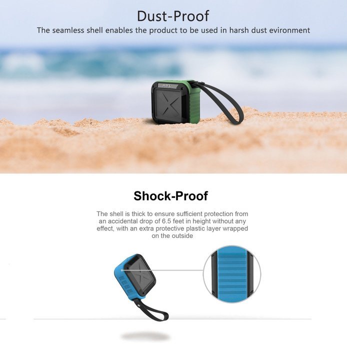 Portable Outdoor and Shower Bluetooth 4.0 Speaker by AYL SoundFit, Waterproof, Wireless with 10 Hour Rechargeable... N7