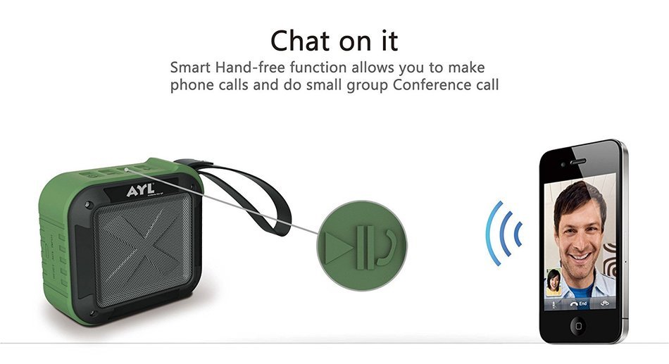 Portable Outdoor and Shower Bluetooth 4.0 Speaker by AYL SoundFit, Waterproof, Wireless with 10 Hour Rechargeable... N9