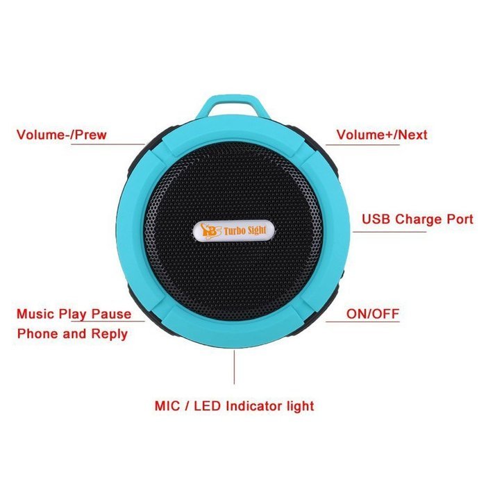 TBS&reg;2510 A2DP Bluetooth 2.1 + EDR Wireless Portable Speaker with Hands-free Function and Colorful LED Lights Display... N12