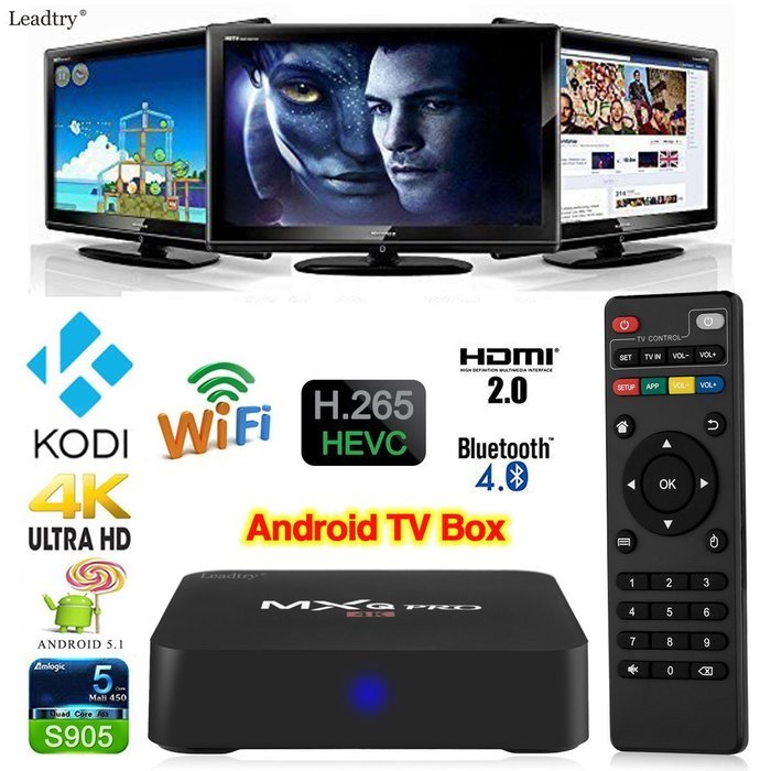LeadTry MXQ PRO Quad Core Android TV Box Fully Loaded Streaming Media Player with many Free Moive and TV , bulid-in...