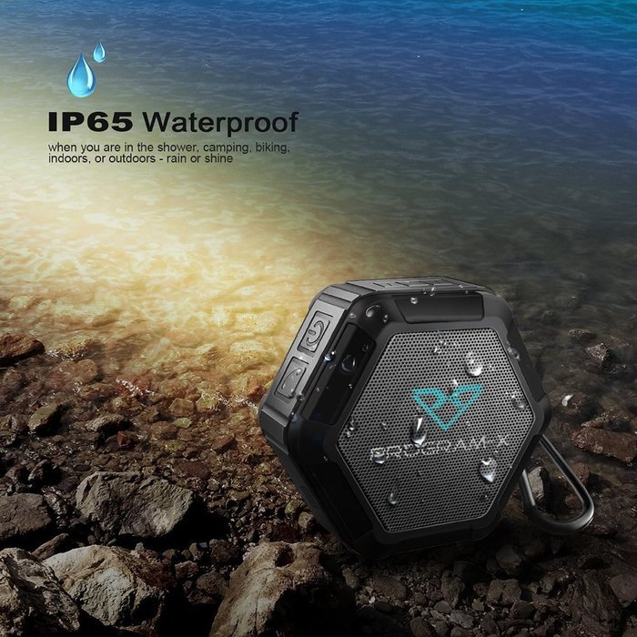 PROG-X Bluetooth 4.0 Portable Wireless Speaker, Enhanced Bass, IPX4 Water Resistant Dustproof, Built-in Microphone... N6