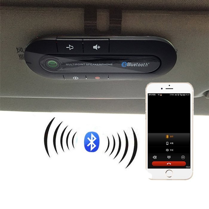 Bluetooth Speakerphone Car Kit, In-car Wireless Hands-free Speaker for Apple iPhone 6/6 plus/6s/6s plus and Android... N2