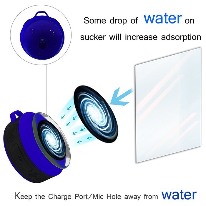 Bluetooth Wireless Waterproof Speaker Rymemo Mini Bluetooth 4.0 Portable Speakers With Hook/Built-in Mic Hands-Free... N12