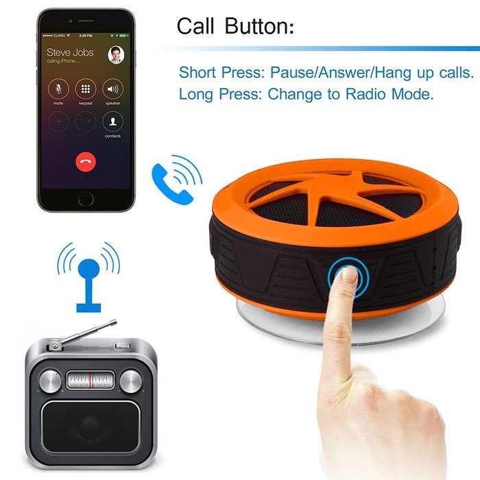Bluetooth Wireless Waterproof Speaker Rymemo Mini Bluetooth 4.0 Portable Speakers With Hook/Built-in Mic Hands-Free... N18