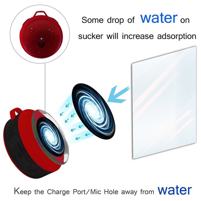 Bluetooth Wireless Waterproof Speaker Rymemo Mini Bluetooth 4.0 Portable Speakers With Hook/Built-in Mic Hands-Free... N30