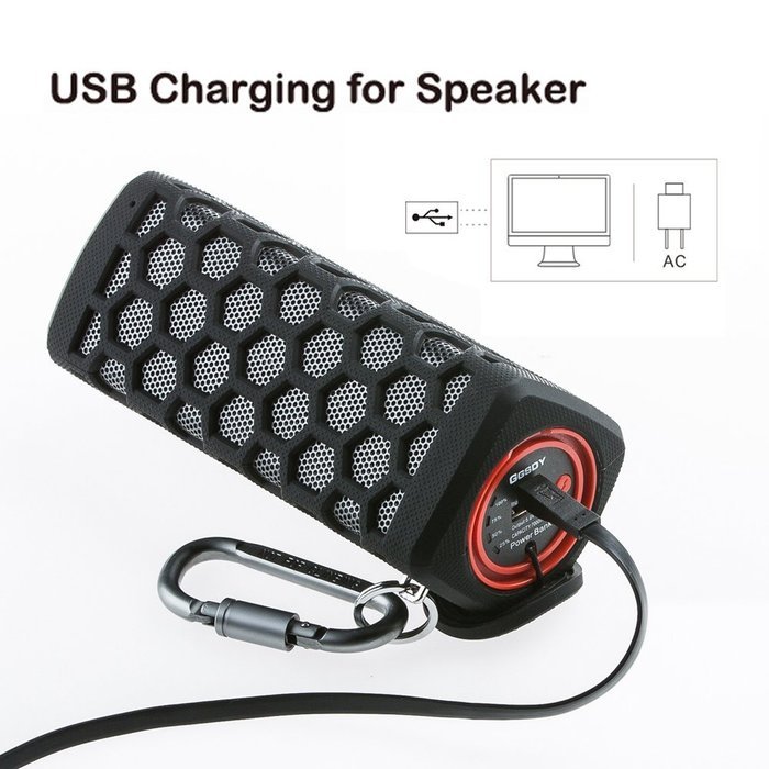GSWORDY Wireless Bluetooth Speaker Portable Waterproof Outdoor with Rechargeable Battery and Handsfree Speakerphone... N4
