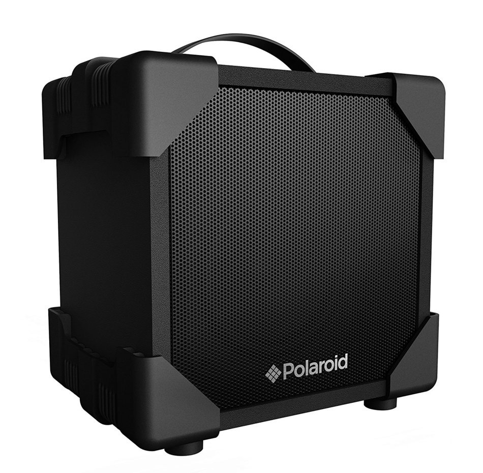 Polaroid Rugged Wireless Portable & Rechargeable Bluetooth Speaker, Made of Wood with Carry on Strap (Blue) N3