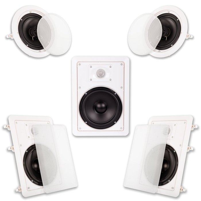 Acoustic Audio HT-85 5.1 Home Theater Speaker System (White) N3