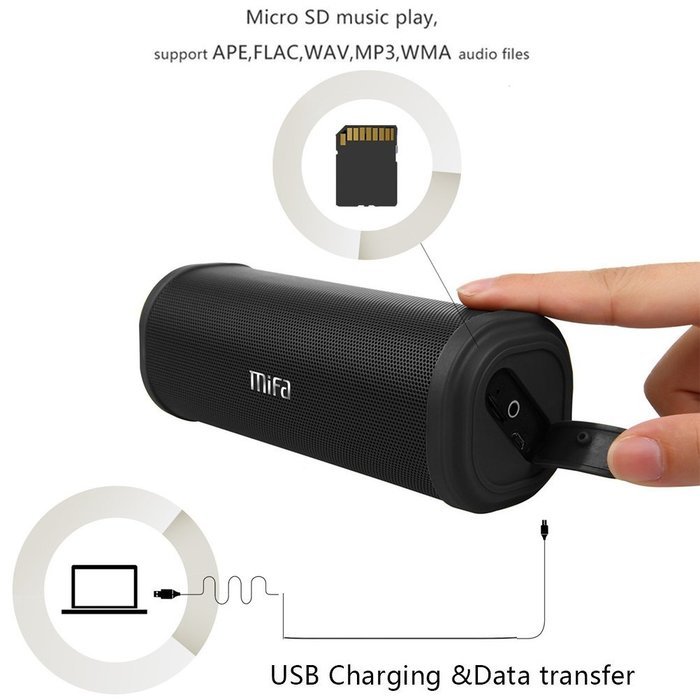 MIFA F5 Bluetooth Wireless Stereo Speaker - Black N4