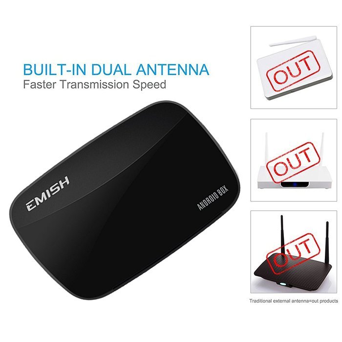 Emish Android 4.4 Smart TV Box 2G/8G Xbmc Internet Streaming Media Player Game Player with Kodi Rockchip 3128... N3