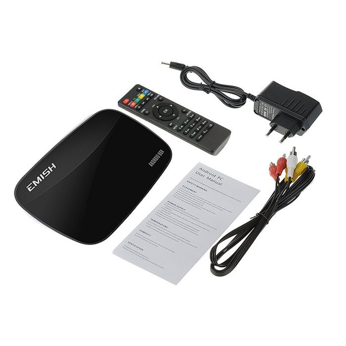 Emish Android 4.4 Smart TV Box 2G/8G Xbmc Internet Streaming Media Player Game Player with Kodi Rockchip 3128... N4