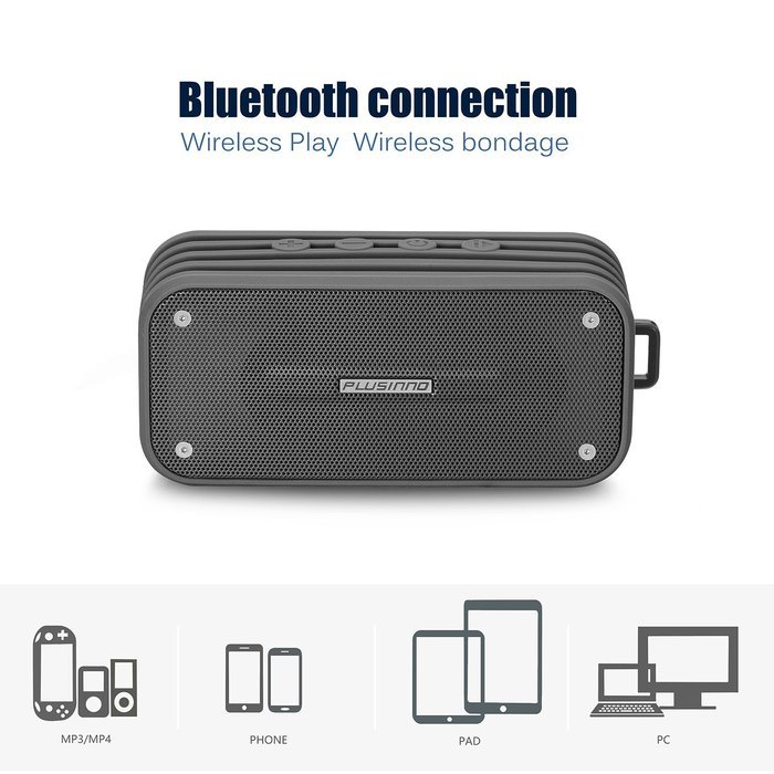 PLUSINNO Portable Bluetooth 4.0 Waterproof Wireless Speaker with Siri, Bluetooth Receiver and Built-in Microphone... N6