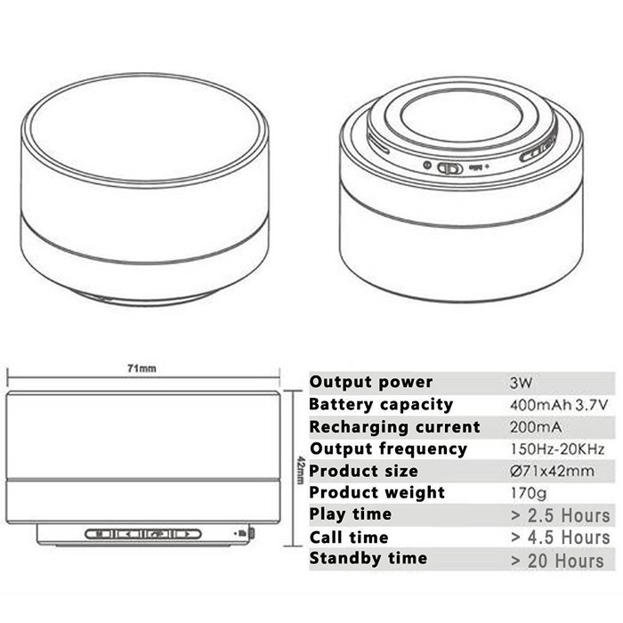 Pobode Wireless Stereo Portable Bluetooth Speakers with Handsfree- Super Mini Metal Wireless Speaker System For... N5