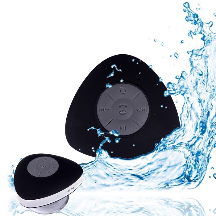 HDE Rechargeable Waterproof Bluetooth Speaker Wireless Streaming Music Player for Shower, Boats, Outdoor (Black)