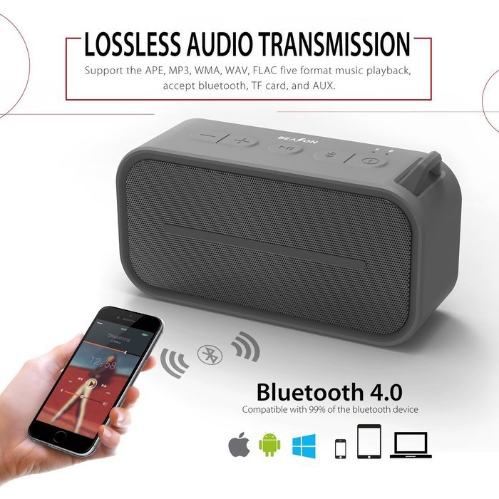 BEASON IPX5 Waterproof Portable Bluetooth Speaker with 10 Hours Playtime, Superior Sound Shower Beach Hiking Camping... N5