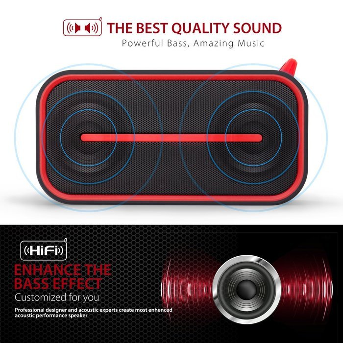 BEASON IPX5 Waterproof Portable Bluetooth Speaker with 10 Hours Playtime, Superior Sound Shower Beach Hiking Camping... N10