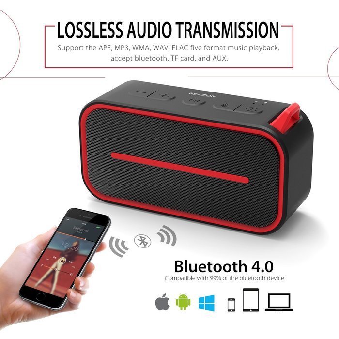 BEASON IPX5 Waterproof Portable Bluetooth Speaker with 10 Hours Playtime, Superior Sound Shower Beach Hiking Camping... N13