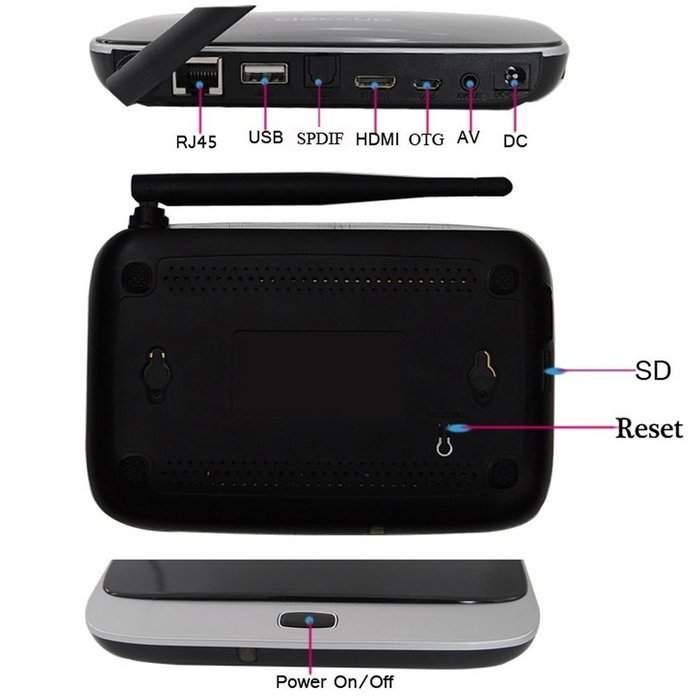 Xgody CS918 Quad Core Google Android 4.4 RK3188 28nm Cortex-A9 1.4Ghz Mini TV BOX HD Player 1G/16G External Wifi... N6