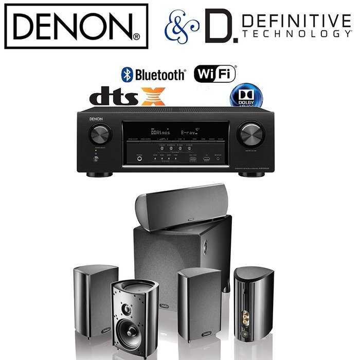 Denon AVR-S720W 7.2 4K Ultra HD AV Receiver + Definitive ProCinema 800 System in Black